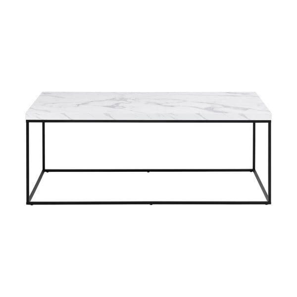 Biały stolik z blatem w dekorze marmuru 55x110 cm Barossa – Actona