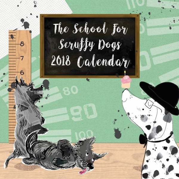 Kalendarz wiszący 2018 Portico Designs School For Scruffy Dogs