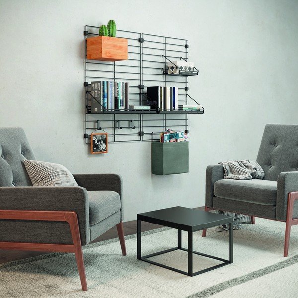 Szary tekstylny komponent – pojemnik 24x9 cm Mural – Metaltex-image-3