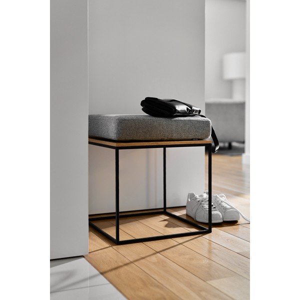 Szary tapicerowany stołek Feo – noo.ma-image-4