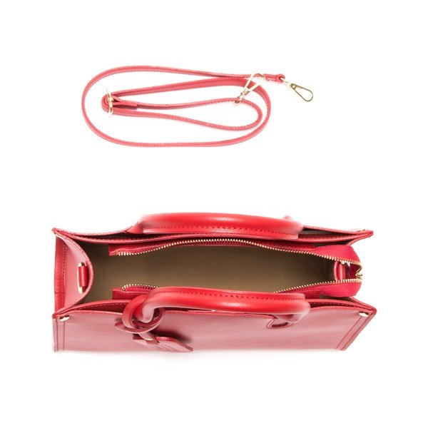 Skórzana torebka Anna Luchini 3042 Rosso-image-3