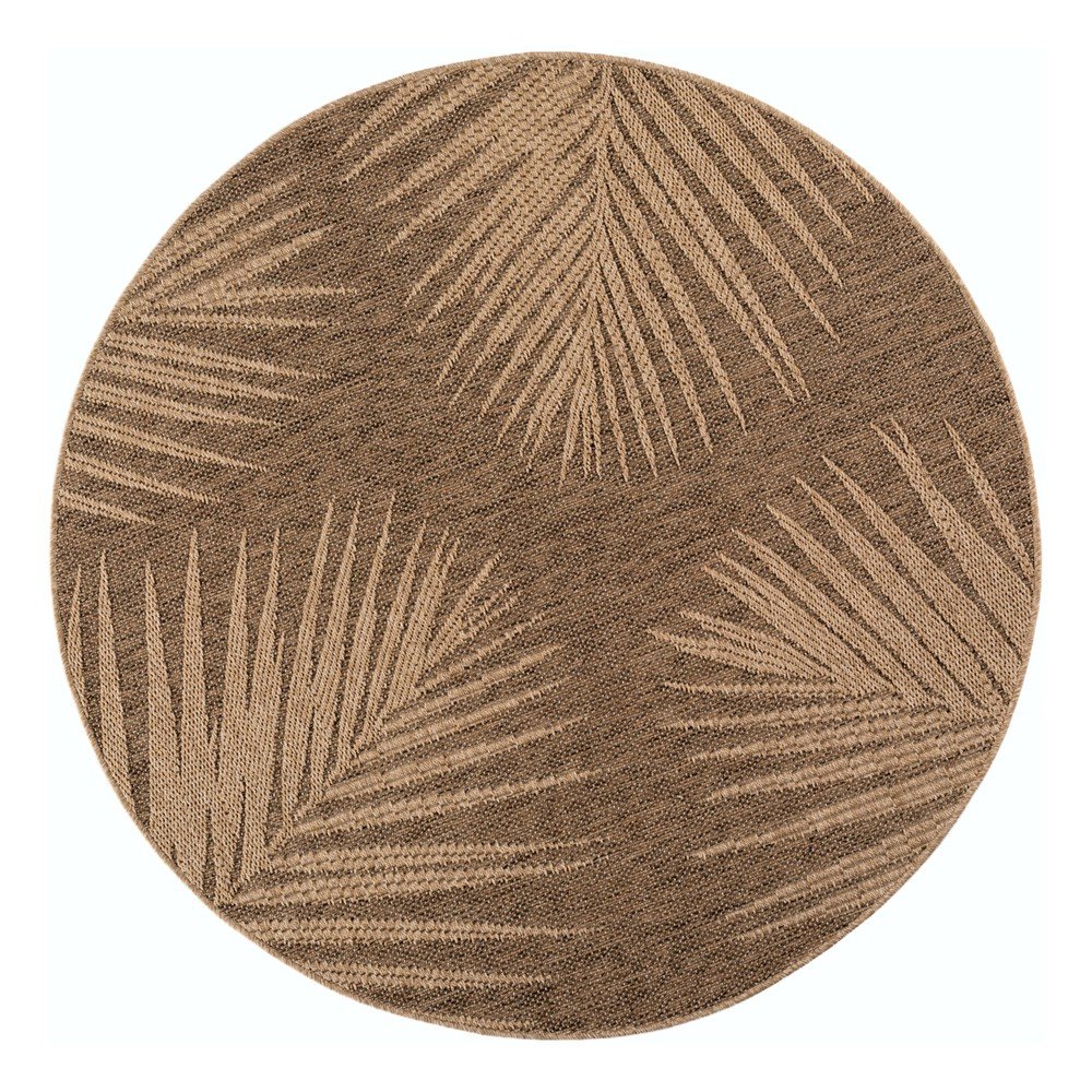 Brązowy okrągły dywan odpowiedni na zewnątrz ø 80 cm Timber 1403 – Ayyildiz Carpets