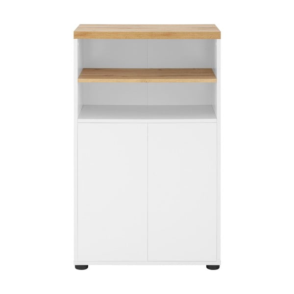 Biała wysoka szafka łazienkowa w dekorze dębu 60x102 cm Thessa – Støraa