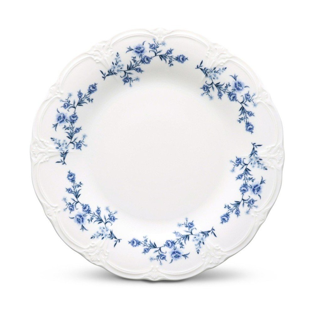 Biały/niebieski porcelanowy talerz deserowy ø 16 cm Retro – BonBistro