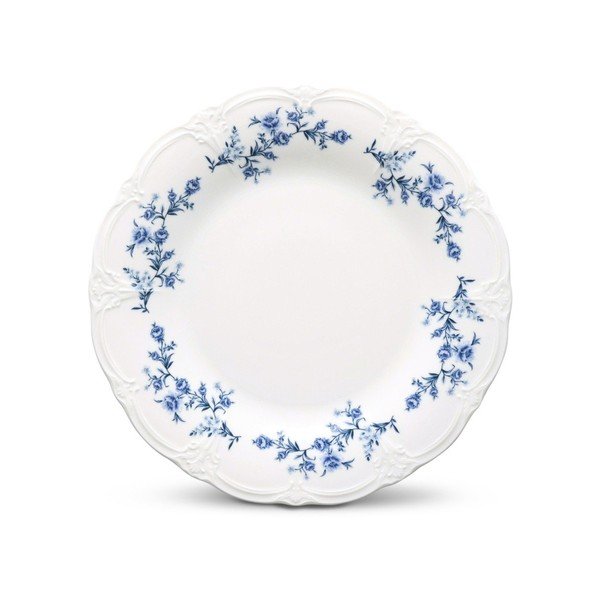 Biały/niebieski porcelanowy talerz deserowy ø 16 cm Retro – BonBistro