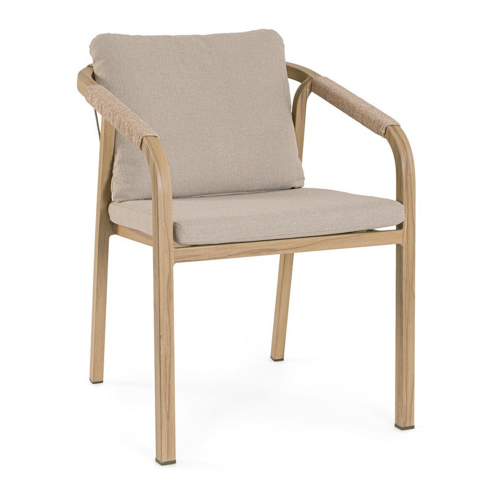 Metalowe krzesło ogrodowe w naturalnym kolorze Kalimera – Bizzotto