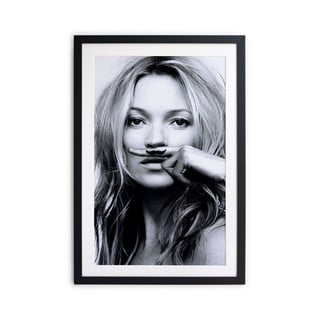 Czarno-biały plakat Little Nice Things Kate Moss, 40x30 cm