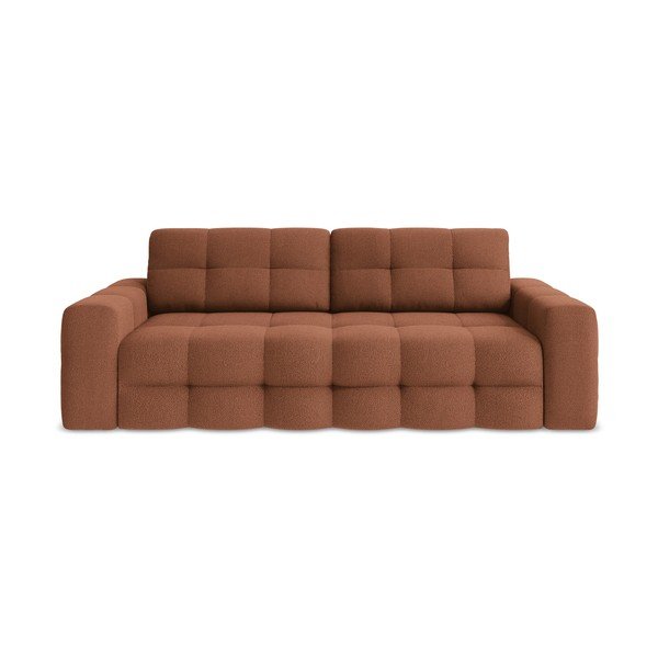 Rozkładana sofa z materiału bouclé w kolorze terakoty 255 cm Milu – Makamii