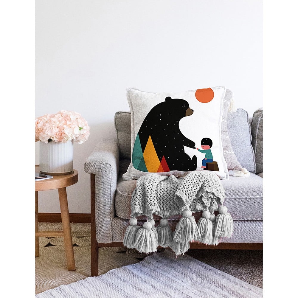 Poszewka na poduszkę z domieszką bawełny Minimalist Cushion Covers Bear, 55x55 cm (zdjęcie 3)