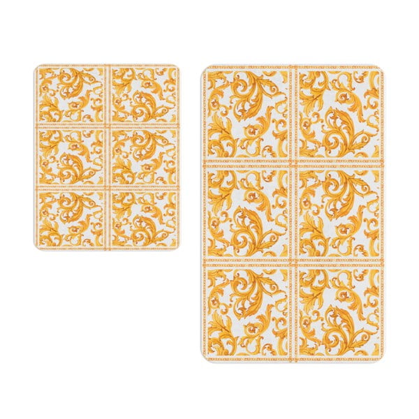 Żółto-białe dywaniki łazienkowe zestaw 2 szt.  – Oyo Concept