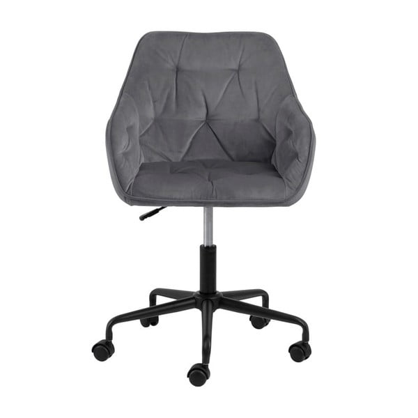 Szare krzesło biurowe z aksamitnym obiciem Actona Brooke-image-3