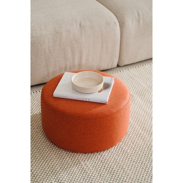 Wełniany puf w kolorze terakoty Folk – noo.ma-image-1