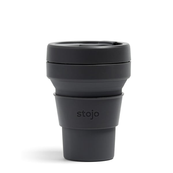 Grafitowy składany kubek podróżny Stojo Pocket Cup Carbon, 355 ml