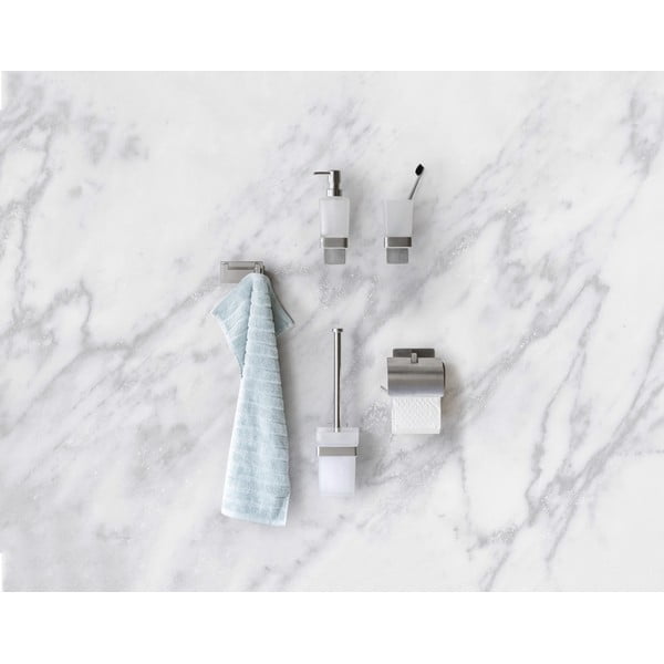 Samoprzylepny uchwyt na papier toaletowy ze stali nierdzewnej w kolorze matowego srebra Genova – Wenko-image-1