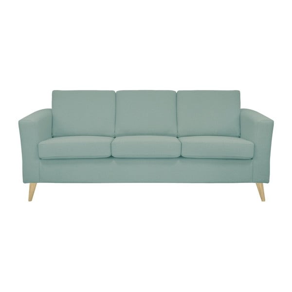 Niebieskoszara sofa 3-osobowa z naturalnymi nogami Helga Interiors Alex