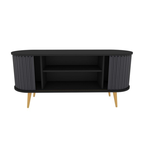Czarno-antracytowa szafka pod TV 140x64 cm Stor – Kalune Design-image-3