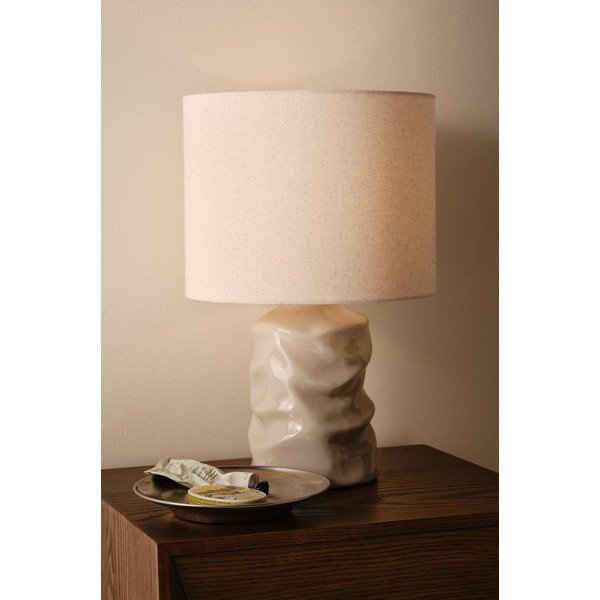 Szara lampa stołowa ceramiczna (wysokość 40 cm) Milera – Jotex-image-1