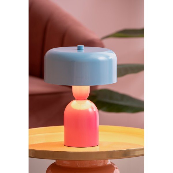 Niebieska/różowa metalowa lampa stołowa (wysokość 24 cm) Double Funky – Leitmotiv-image-1