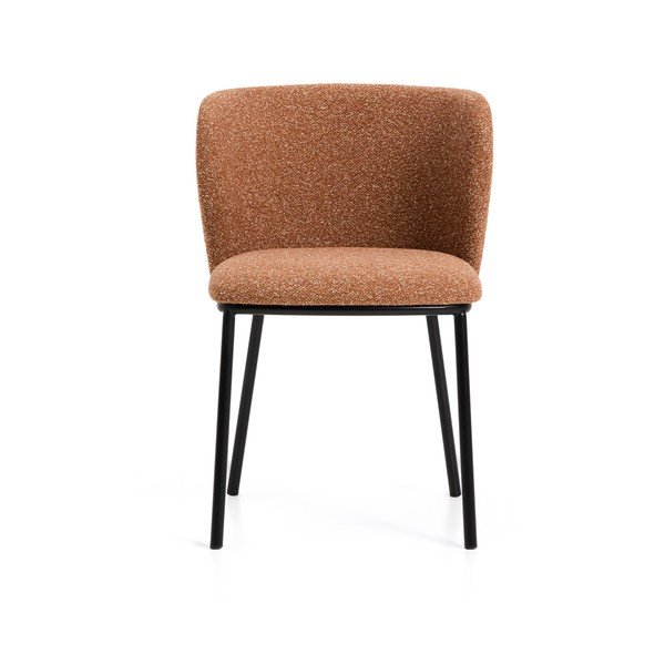 Tapicerowany fotel jadalniany w kolorze terakoty Ciselia – Kave Home-image-3