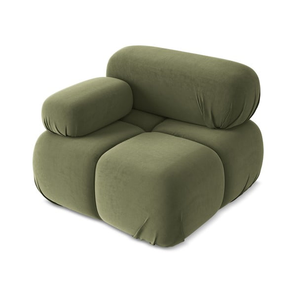 Jasnozielony aksamitny moduł sofy (lewostronny) Lokua – Makamii-image-2