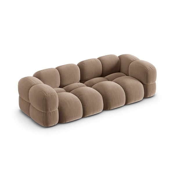 Brązowa aksamitna sofa 250 cm Loretto – Cosmopolitan Design-image-3