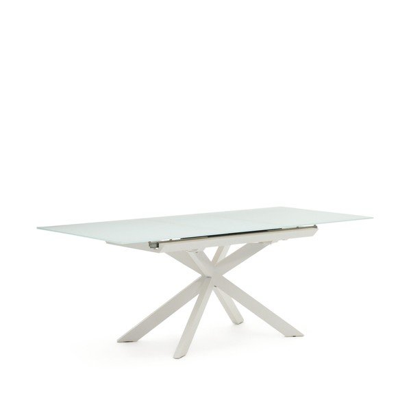 Rozkładany stół z dodatkowym blatem ze szklanym blatem 90x160 cm Atminda – Kave Home-image-2