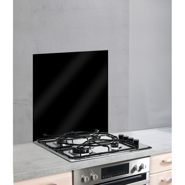 Czarna szklana płyta ochronna na ścianę przy kuchence Wenko, 70x60 cm-image-2