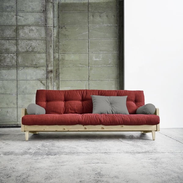 Sofa rozkładana Karup Indie Natural/Passion Red/Granite Grey-image-1