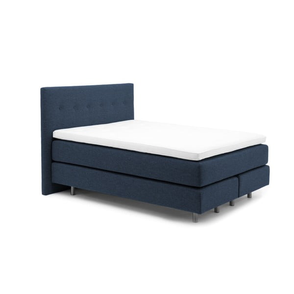 Ciemnoniebieskie łóżko kontynentalne Vivonita Lando, 160x200 cm