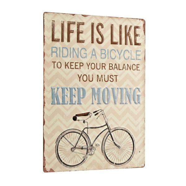 Tablica Life is like riding a bicycle, 35x26 cm