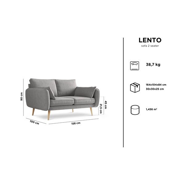 Beżowa sofa Kooko Home Lento, 158 cm-image-4
