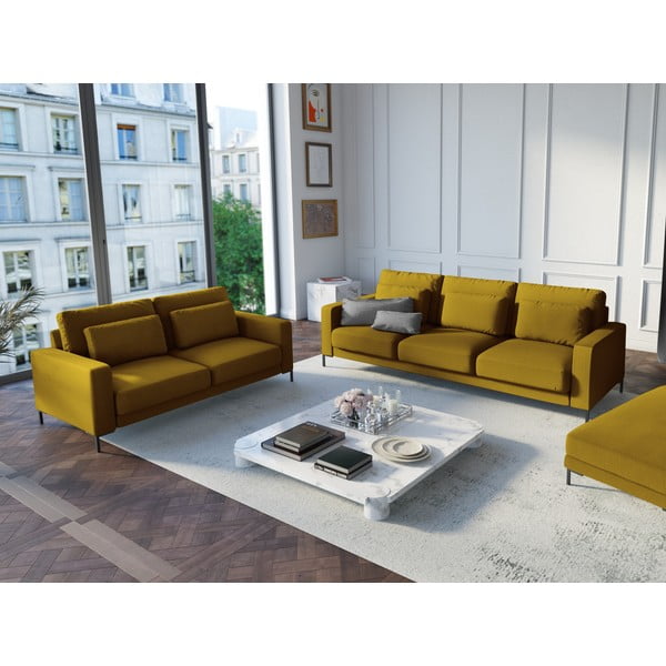 Musztardowożółta sofa Interieurs 86 Seine, 220 cm-image-1