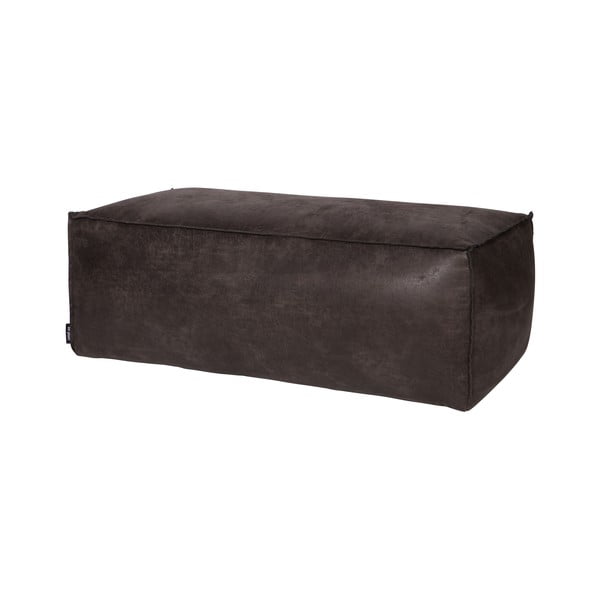 Czarny podnóżek z imitacji skóry Rodeo – WOOOD-image-2