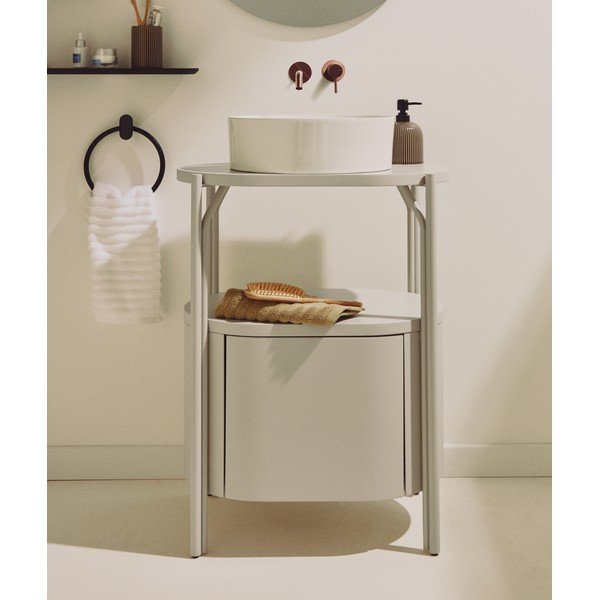 Biała ceramiczna okrągła umywalka ø 36 cm Ovara – Kave Home-image-1