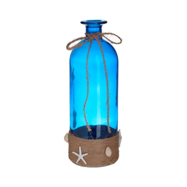 Niebieska szklana butelka dekoracyjna InArt Sea, ⌀ 11 cm