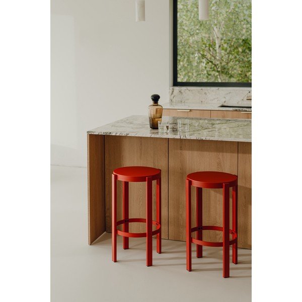 Czerwony stalowy hoker (wysokość siedziska 65 cm) Doon – noo.ma-image-3