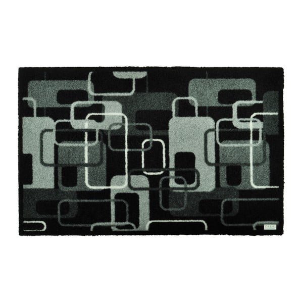 Szaro-czarna wycieraczka wyjściowa Hans Home Design Funky Grey Black Retro, 67x180 cm
