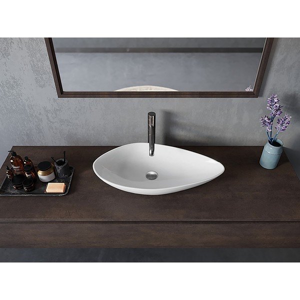 Biała ceramiczna umywalka 74x38,5 cm Ovali – Sapho-image-3