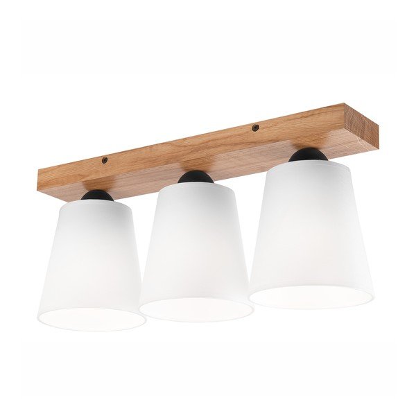 Biała lampa sufitowa z tekstylnym kloszem ø 15 cm Lula – LAMKUR