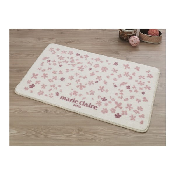 Biało-różowy dywanik łazienkowy Delight, 107x66 cm