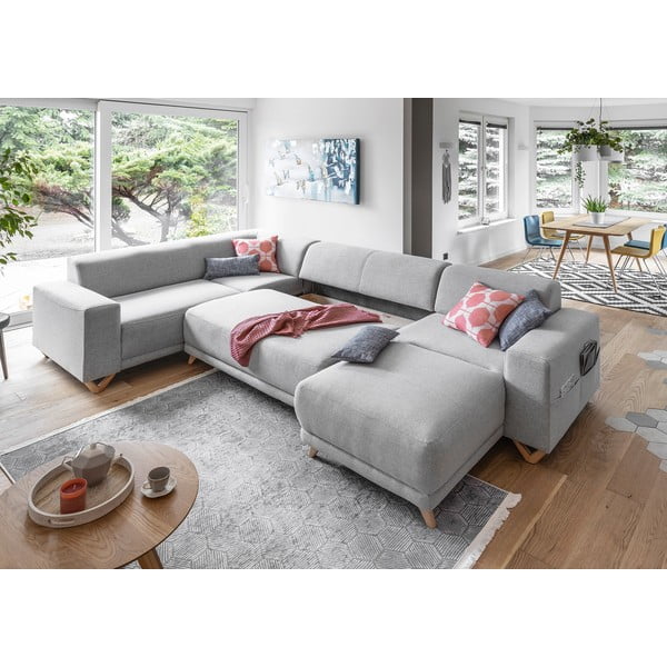 Jasnoszary rozkładany/ze schowkiem narożnik (lewostronny/w kształcie litery U) Classy Sophie – Miuform-image-4