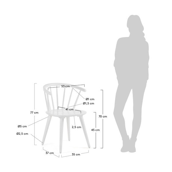 Zestaw 2 białych krzeseł do jadalni La Forma Krise-image-2