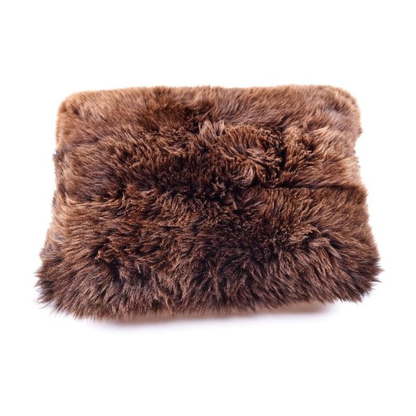 Poduszka futrzana z krótkim włosem Brown, 50x70 cm