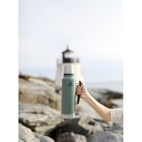 Zielony termos ze stali nierdzewnej 1 l Legendary Classic Hammer Tone Green – Stanley-image-1