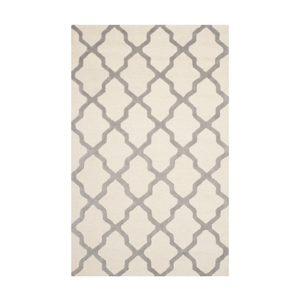 Biało-szary dywan wełniany Ava 121x182 cm