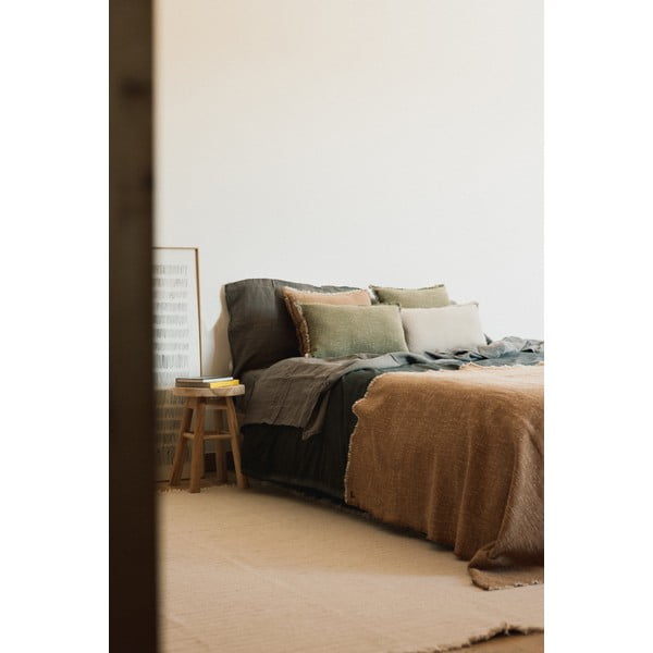 Bawełniany koc w kolorze ochry 130x180 cm Handloom – Lorena Canals-image-3