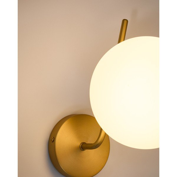 Biały/w kolorze złota metalowy kinkiet ø 15 cm Brisia – Kave Home-image-2