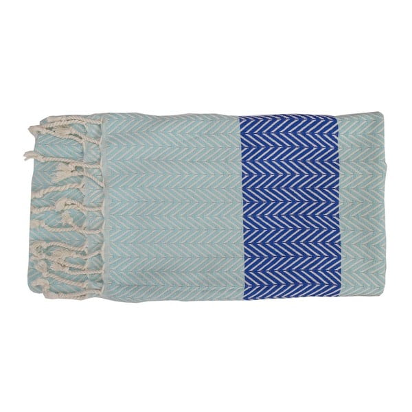 Jasnoniebieski ręcznik kąpielowy tkany ręcznie z wysokiej jakości bawełny Homemania Damla Hammam, 100 x 180 cm