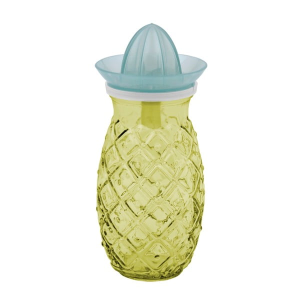 Żółta szklanka ze szkła z recyklingu z wyciskarką cytrusów Ego Dekor Ananas, 0,7 l