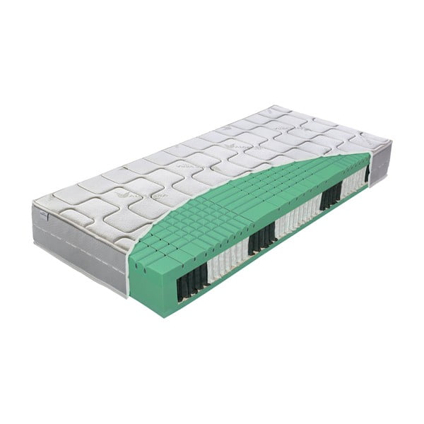 Twardy/średnio twardy sprężynowy materac dwustronny 80x200 cm Aloe bio-ex – Materasso-image-2